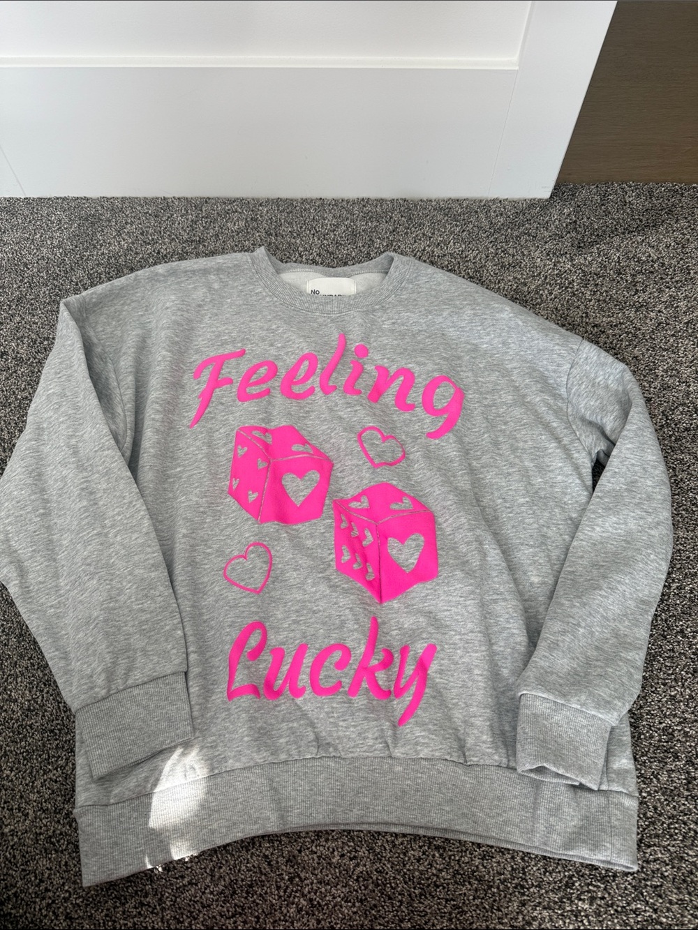 “Feelin lucky” Grey Crewneck